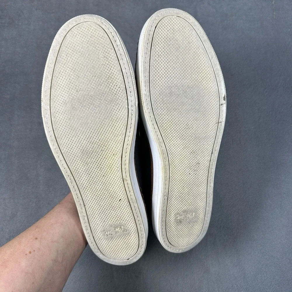 Coach York Navy Leather Low Top Sneakers Men's Size 11D Lace Up Casual Shoes